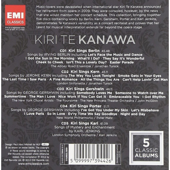 KIRI TE KANAWA - FIVE CLASSIC ALBUMS (BOX SET)