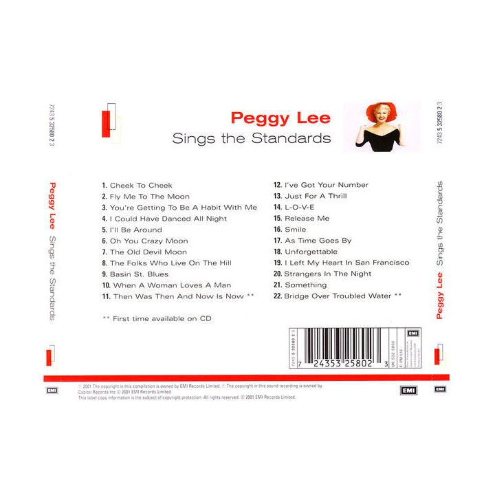 PEGGY LEE - SINGS THE STANDARDS - 1CD