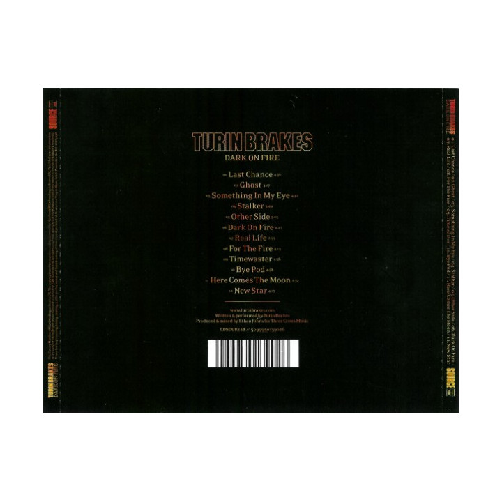 TURIN BRAKES - DARK ON FIRE - 1CD