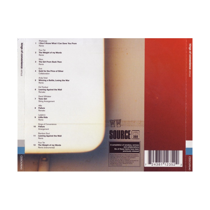 VA-KINGS OF CONVENIENCE - VERSUS - 1CD