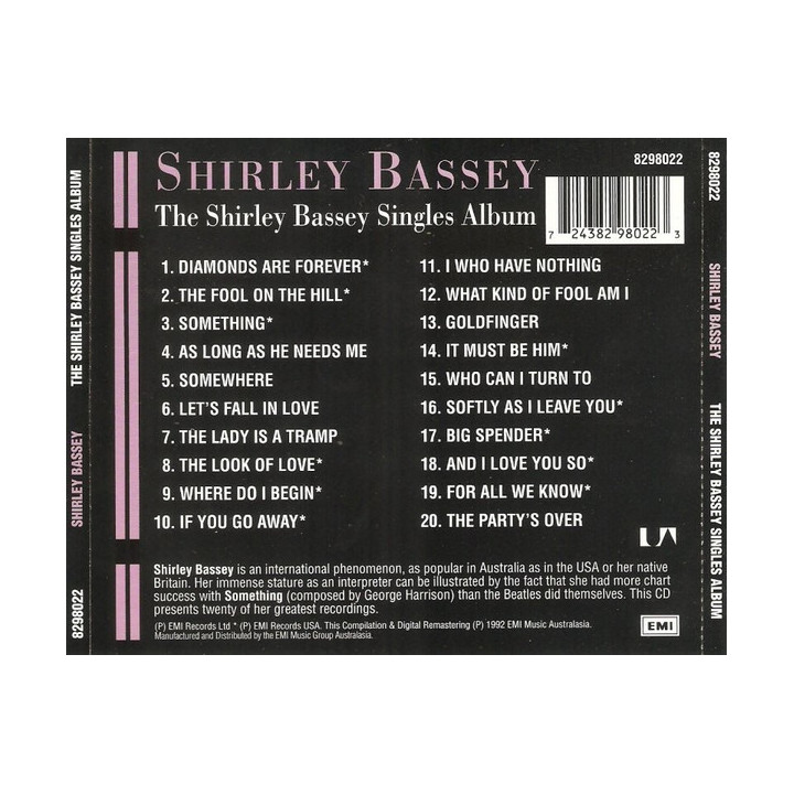 BASSEY SHIRLEY - DIAMONDS ARE FOREVER -  THE SINGLES - 2CD