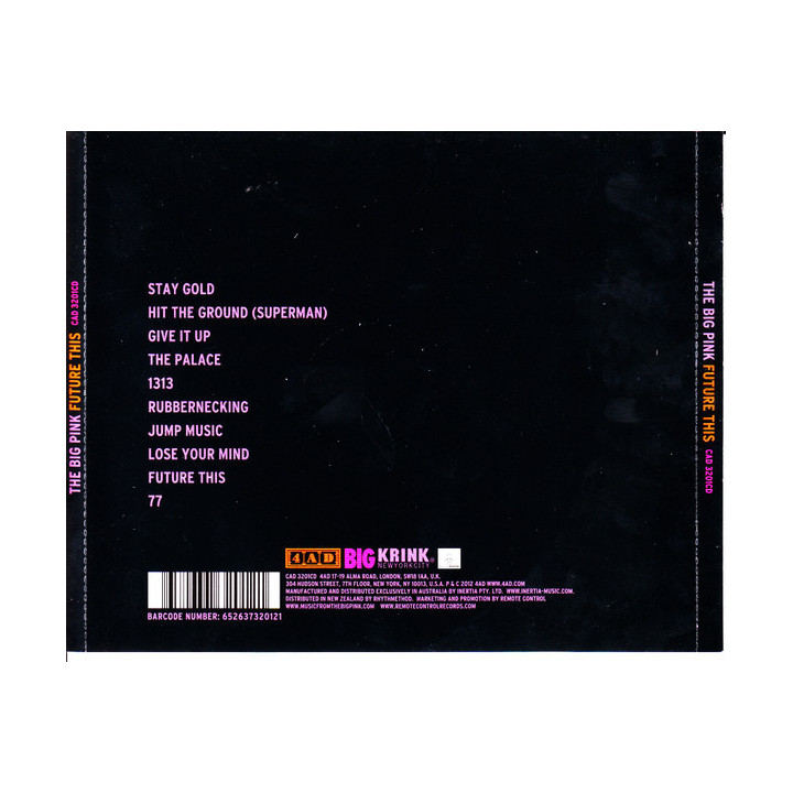 BIG PINK THE - FUTURE THIS - 1CD