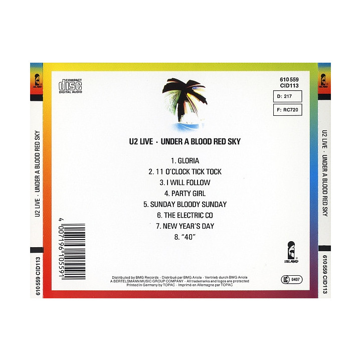 U2 - UNDER A BLOOD RED SKY - 1CD