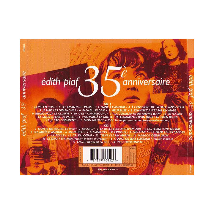 PIAF EDITH  - 35 ANNIVERSARIE - 98 - 2CD