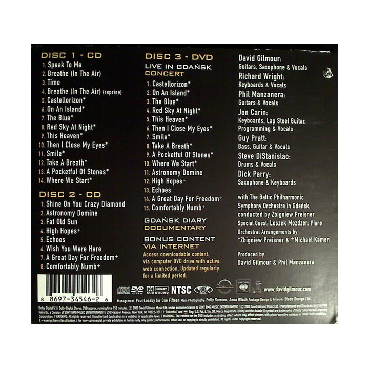 GILMOUR DAVID - LIVE IN GDANSK - 2CD