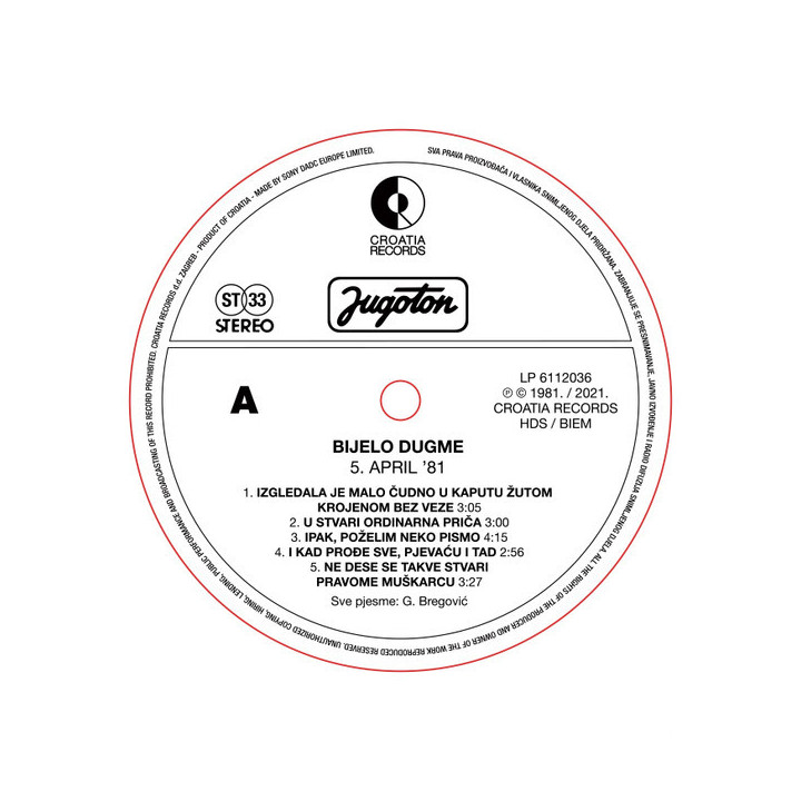 Bijelo Dugme – 5. April '81 - 1LP
