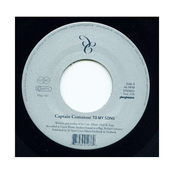 Captain Comatose - To My Song Vinyl, 7'', Limited Edition  1LP