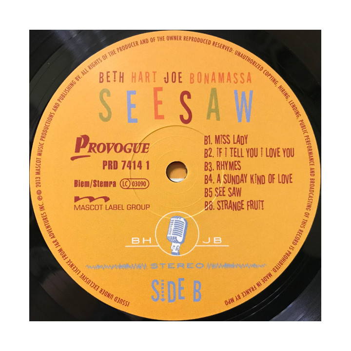 Beth Hart & Joe Bonamassa – Seesaw - 1LP