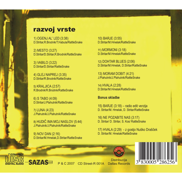 Rattlesanke - Razvoj vrste - 1CD