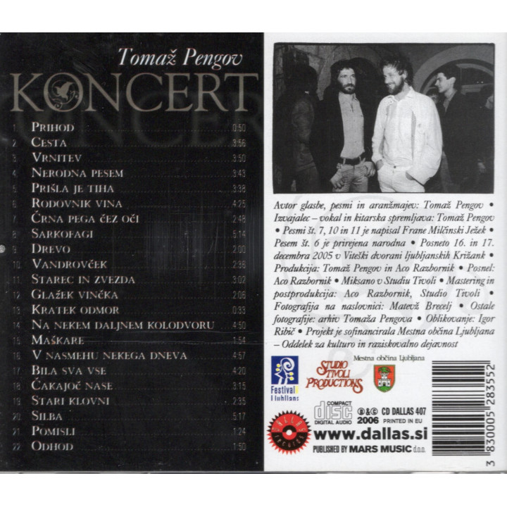 TOMAŽ PENGOV - KONCERT - 1CD