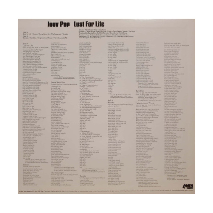 IGGY  POP -  Lust For Life LP