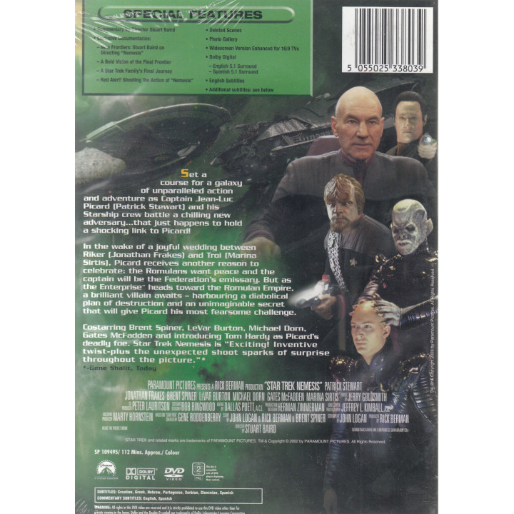 STAR TREK - NEMESIS FILM DVD