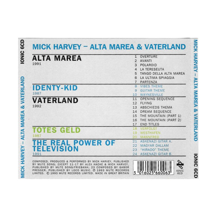 OST-HARVEY MICK/CD - HARVEY MICK-ALTA MAREA,VATERLA