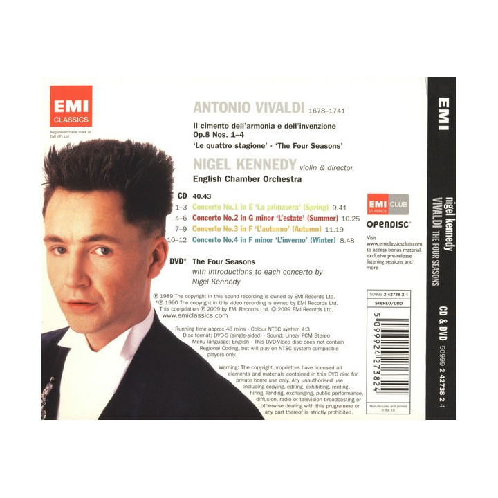 KENNEDY NIGEL - VIVALDI THE FOUR SEASONS (20th. ann. ed) - CD/DV
