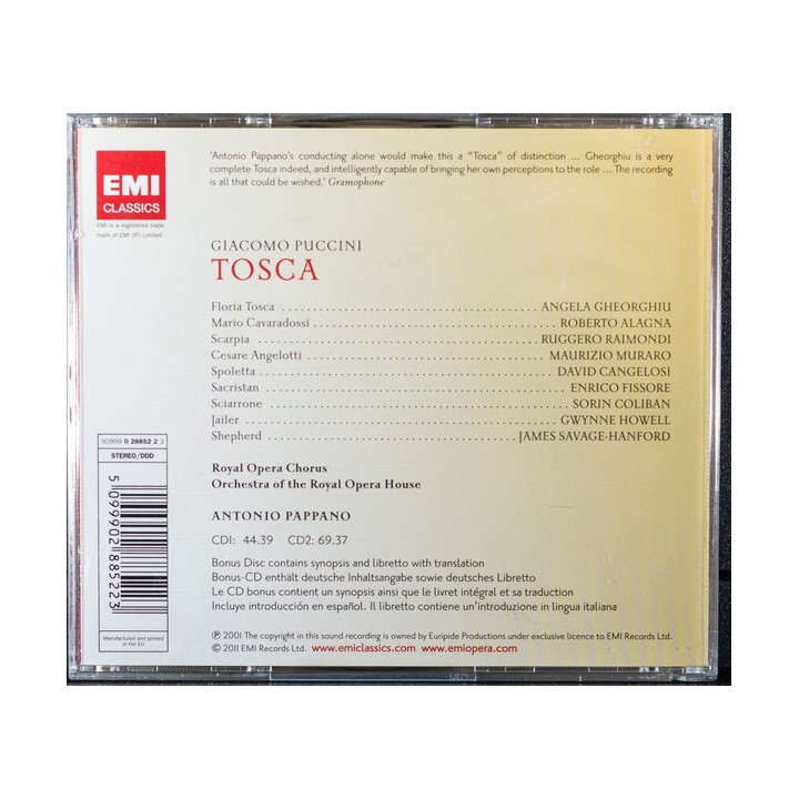 GHEORGHIU ANGELA - PUCCINI: TOSCA - 3CD