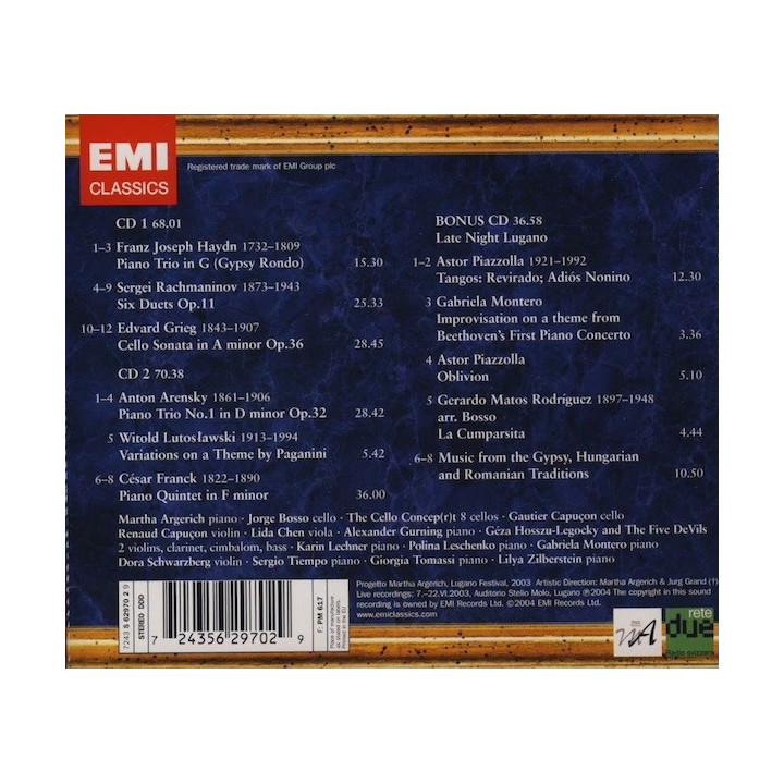 MARTHA ARGERICH AND FRIENDS - CHAMBER MUSUC/LIVE FROM THE LUGANO 2003 - 3CD