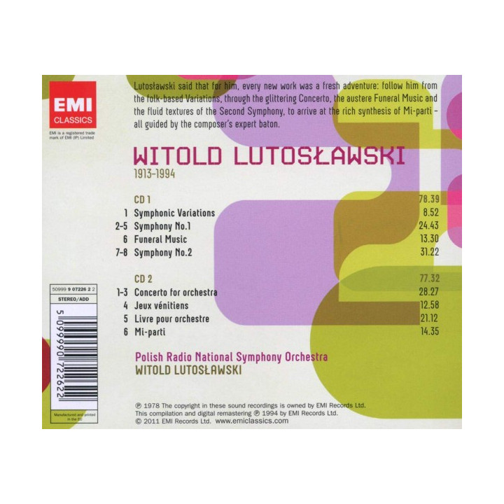 VARIOUS ARTISTS - 20TH CENTURY CLASSIC: LUTOSLAWSKI - 2CD