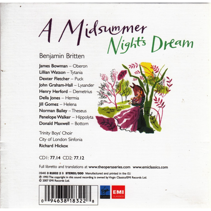 HICKOX RICHARD - BRITTEN:MIDSUMMER NIGHT'S DREAM - 2CD