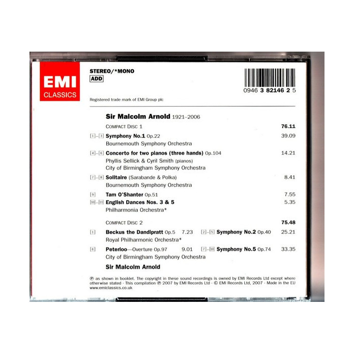 ARNOLD - SYMPH.NOS.1,2,5... - 2CD