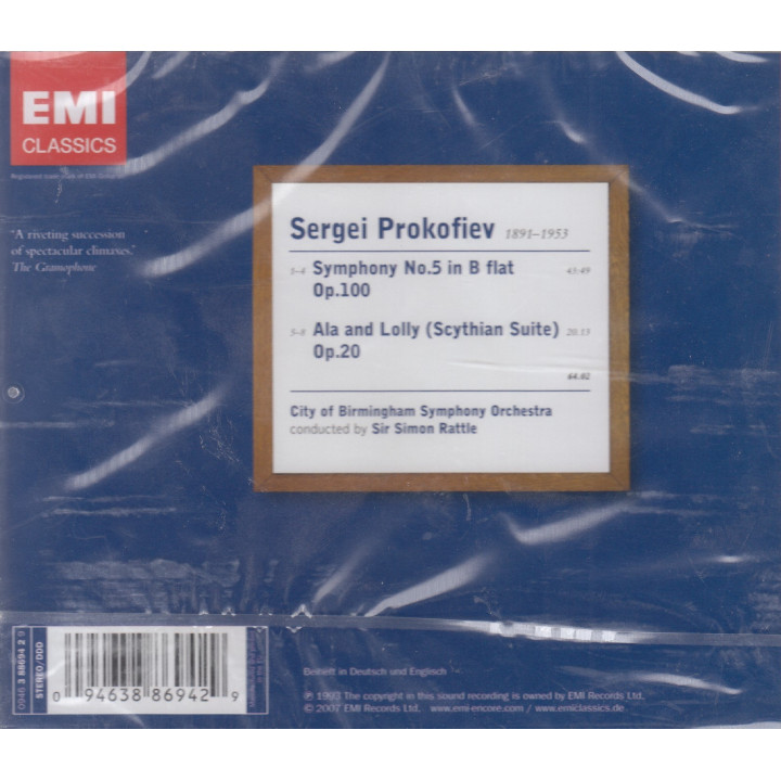RATTLE, SIR SIMON - ENCORE D&T - PROKOFIEV SYMPH - 1CD