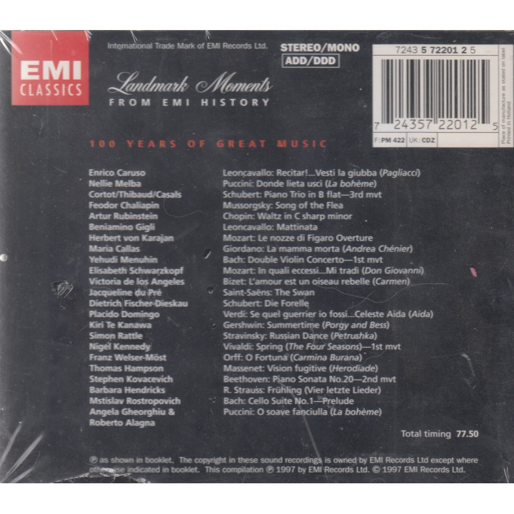 VA-EMI CLASSICS CENTENARYA8144 - EMI CLASSICS CENT. - 1CD