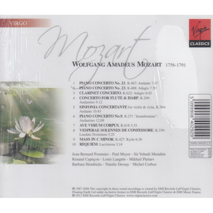 VARIOUS ARTISTS - MOZART BEST LOVED ADAGIOS - 1CD