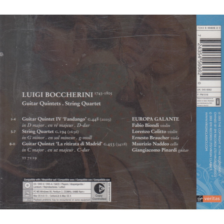 LUIGI,BOCCHERINI         B7146 - GUITAR QUINTETS (cp) - 1CD