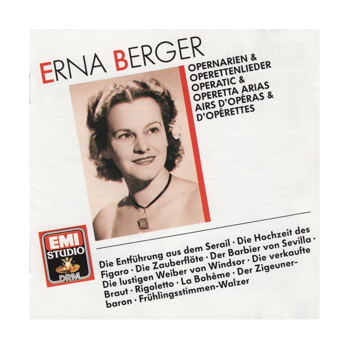 BERGER, ERNA             A1682 - OPERNARIEN UND OPERETTENLIEDER - 1CD