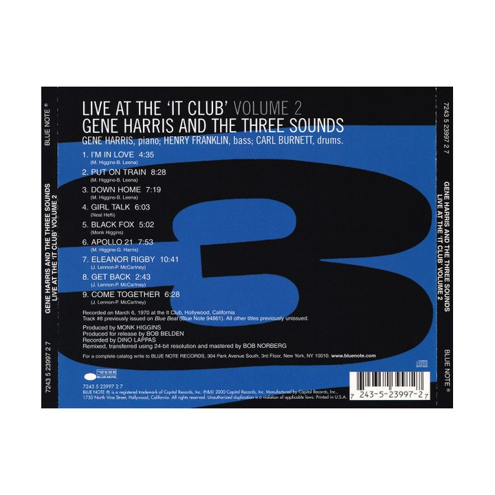 HARRIS GENE & 3 SOUNDS  - LIVE AT THE IT CLUB - VOL 2
