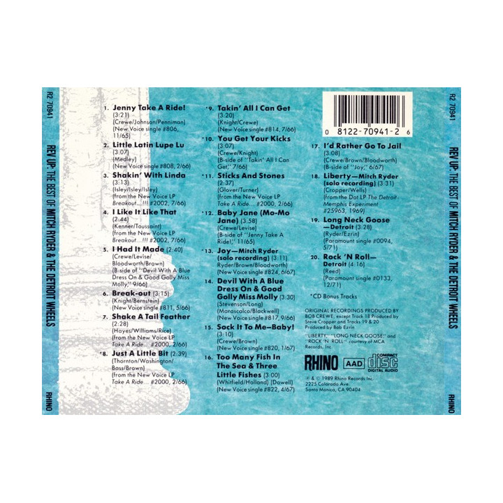 RYDER, MITCH / DETROIT WHEELS, THE - REV UP BEST OF MITCH RYDER & DETROIT WHE - 1CD