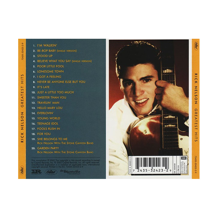 NELSON RICK  - GREATEST HITS - 1CD