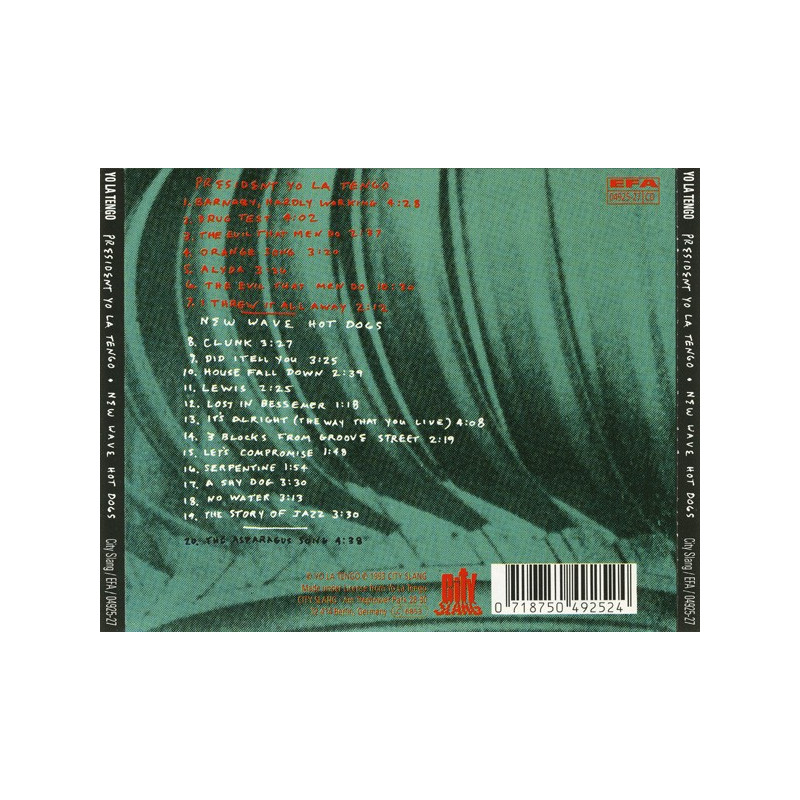 PRESIDENT YO LA TENGO - NEW WAVE HOT DOGS - 1CD