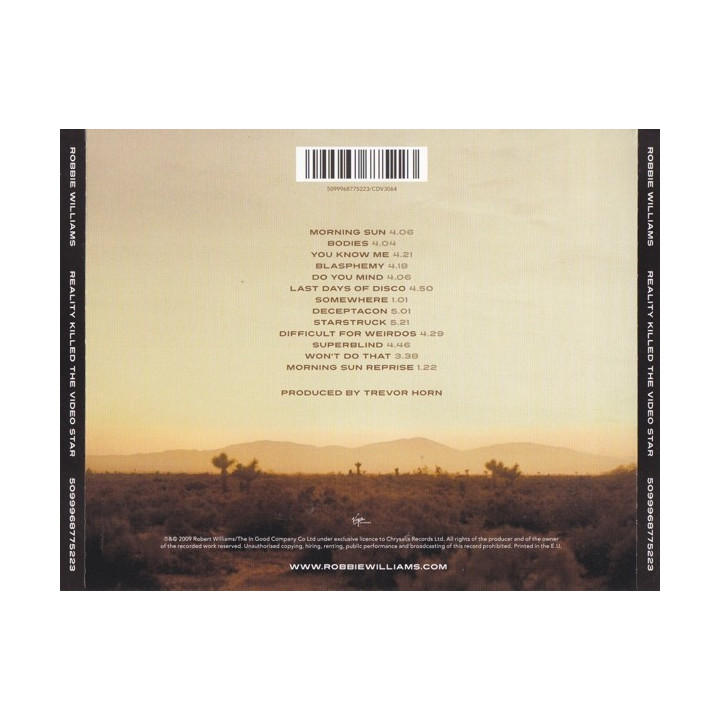 WILLIAMS ROBBIE - REALITY KILLED THE VIDEO STAR - 1CD