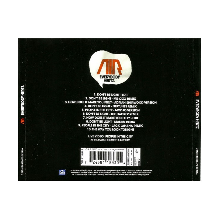 AIR   - EVERYBODY HERTZ - 1CD
