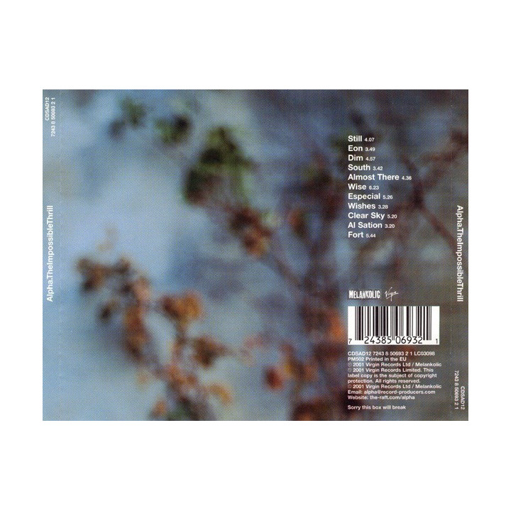 ALPHA  - THE IMOPOSSIBLE THRILL - 1CD