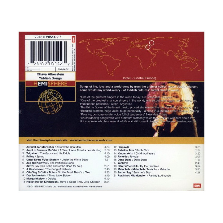 ALBERTSTEIN CHAVA  - YIDDISH SONGS - 1CD