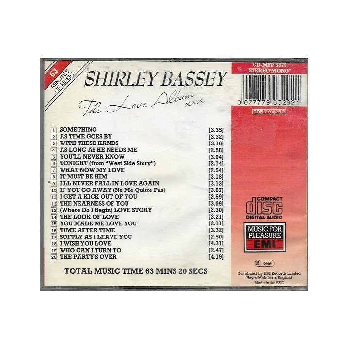 BASSEY SHIRLEY   - THE LOVE ALBUM - 1CD