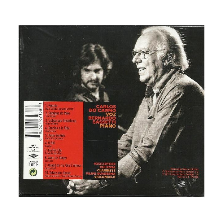 CARLOS DO CARMO & BERNARDO SASSETTI - CARLOS DO CARMO & BERNARDO SASSETTI sp. - 2CD