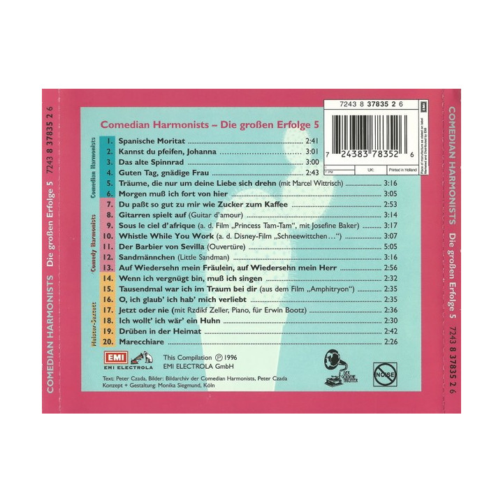 COMEDIAN HARMONISTS - DIE GROSSEN ERFOLGE 5 - 1CD