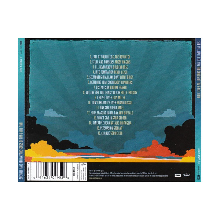 VA-SHE WILL HAVE HER WAY - SONGS OF TIM & NEIL FINN - 1CD