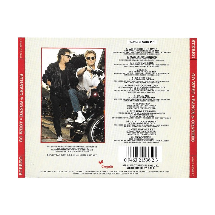 GO WEST    - BANGS & CRASHES - 1CD