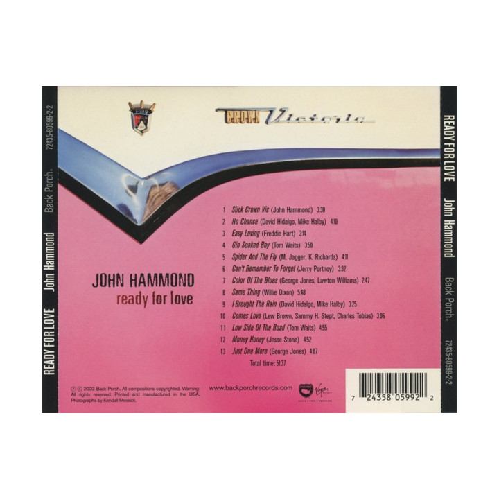 HAMMOND JOHN - READY FOR LOVE - 1CD