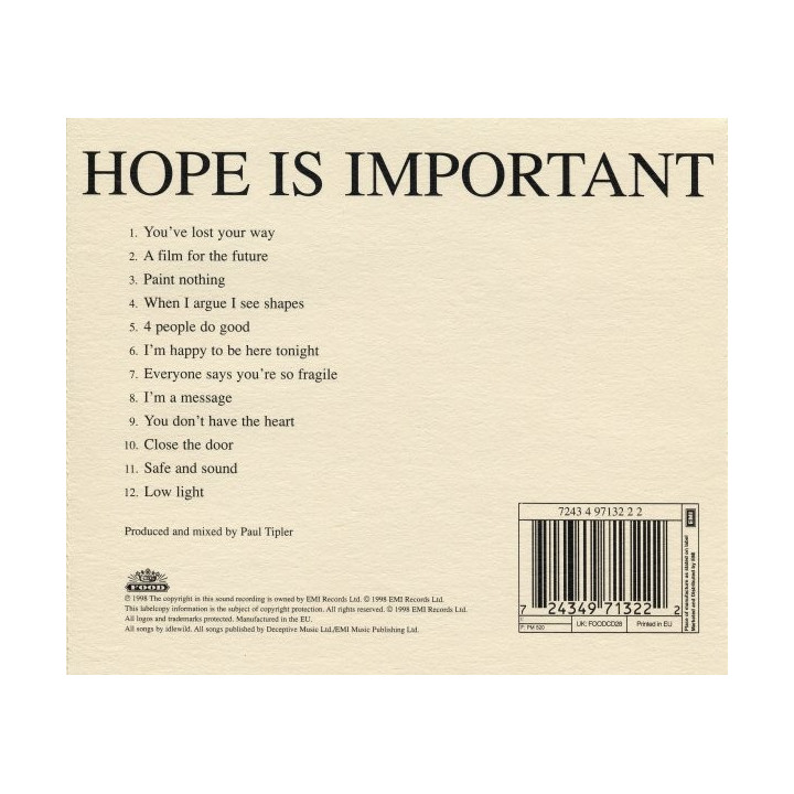 IDLEWILD  - HOPE IS IMPORTANT - 1CD