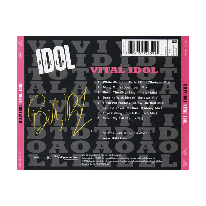 IDOL BILLY  - VITAL IDOL/REM.2002 - 1CD
