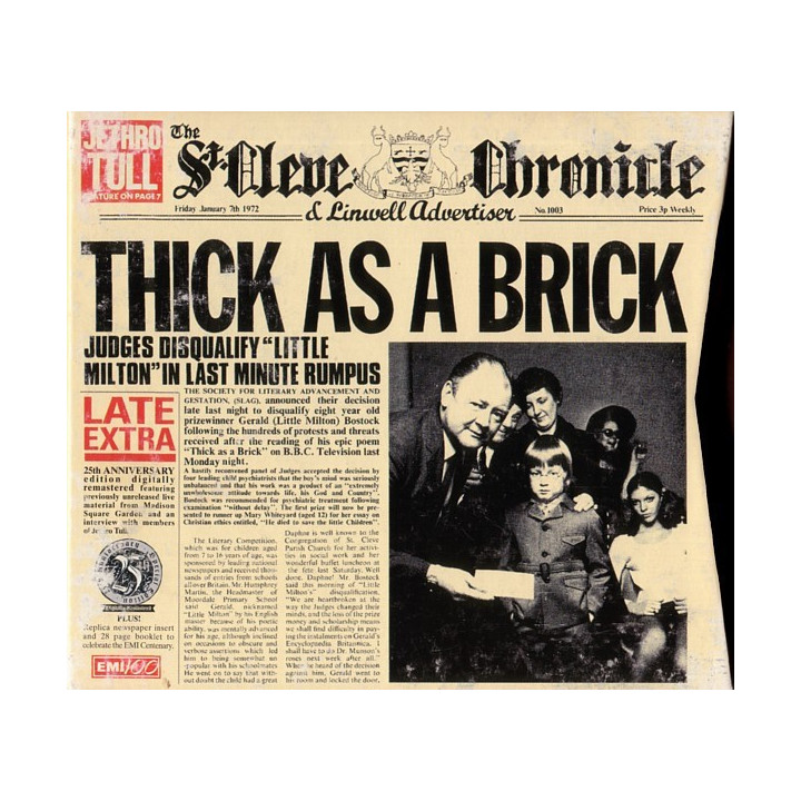 JETHRO TULL - THICK AS A BRICK - 1CD