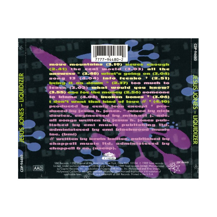 JESUS JONES   . - LIQUIDIZER - 1CD
