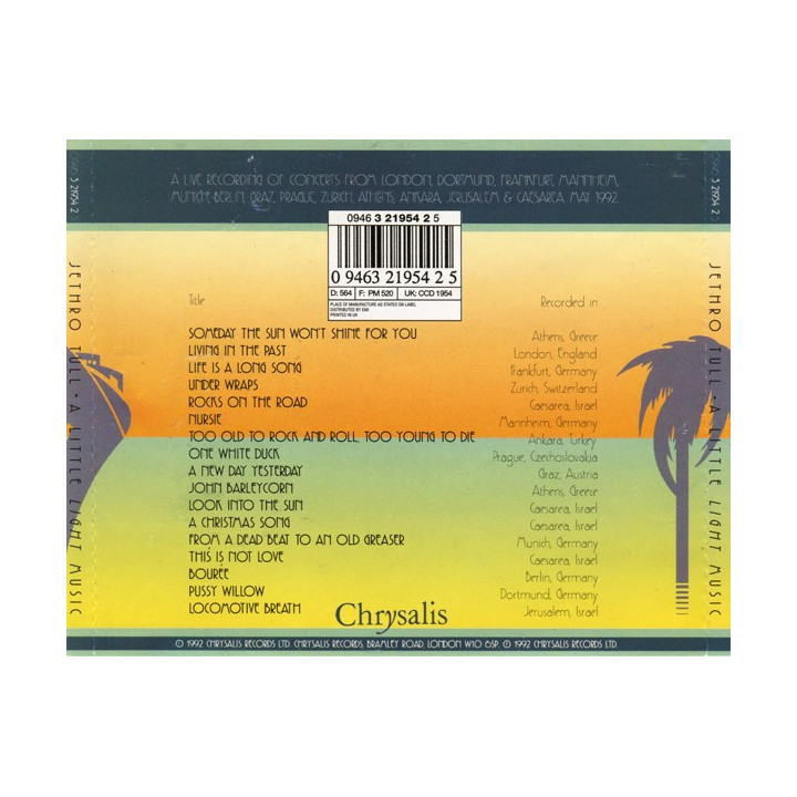 JETHRO TULL/ci    - A LITTLE LIGHT MUSIC (LIVE) - 1CD