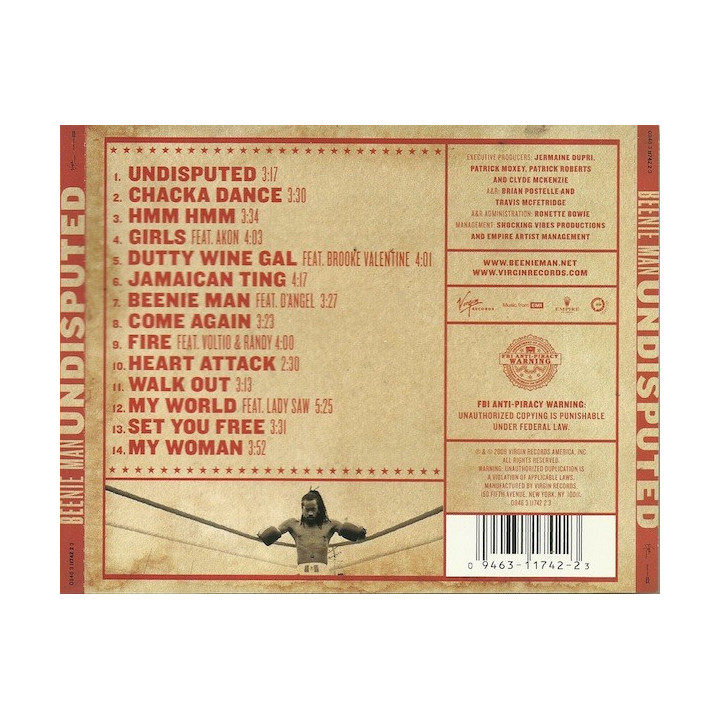 BEENIE MAN  - UNDISPUTED - 1CD