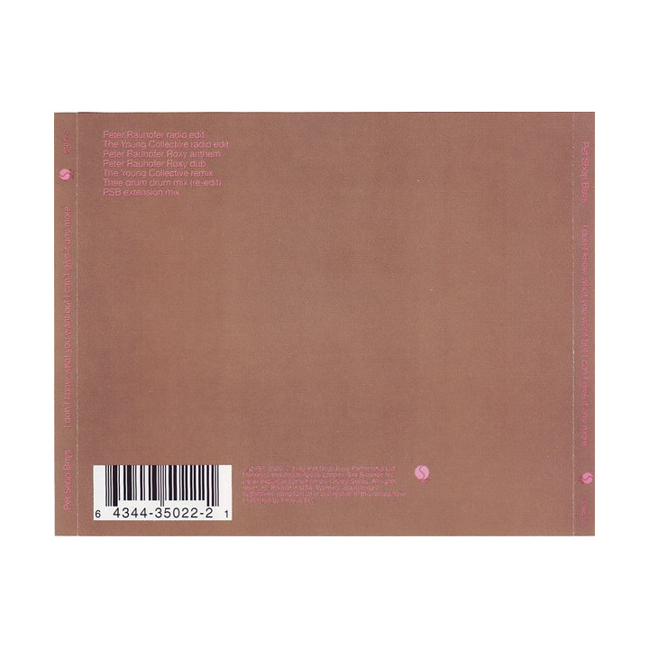 PET SHOP BOYS - I DON'T KNOW WHAT YOU WANT - 1CD