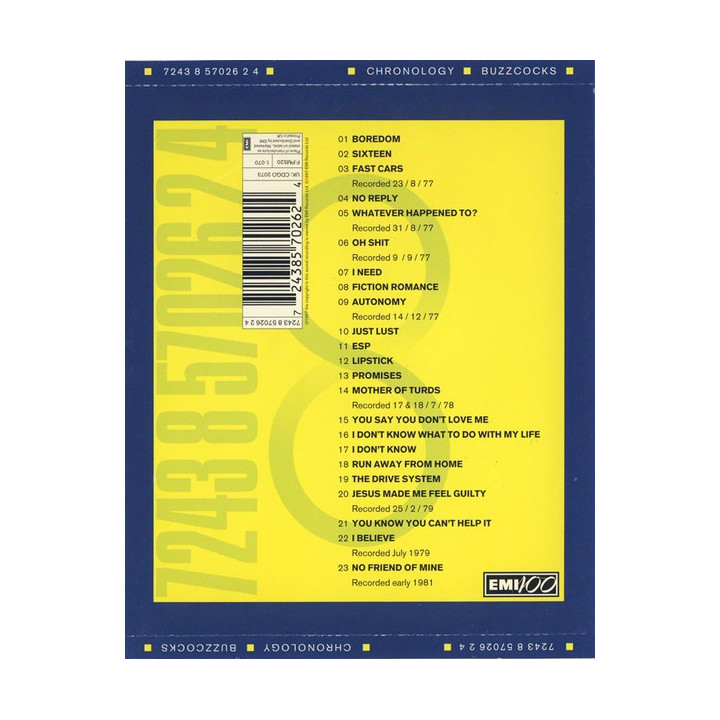 BUZZCOCKS - CHRONOLOGY - 1CD